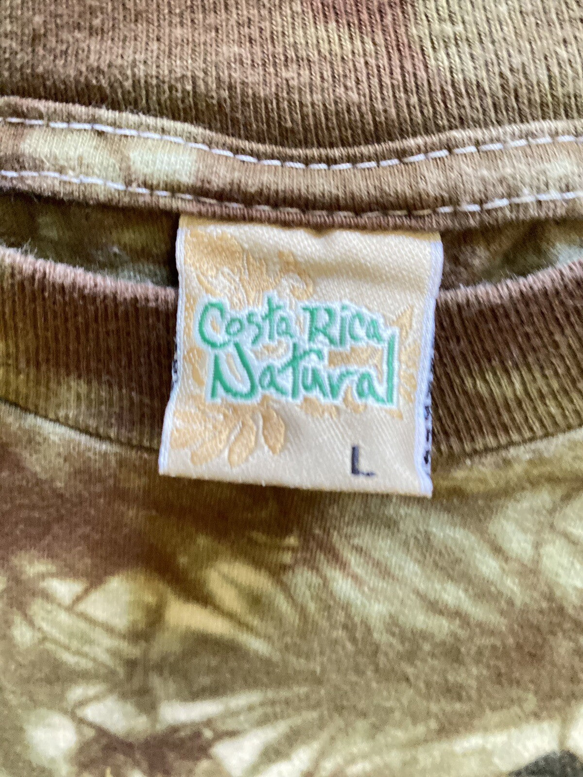 Costa Rica Natural Pura Vida Men's Lg. T-Shirt Top Panthera Onca Save The Forest