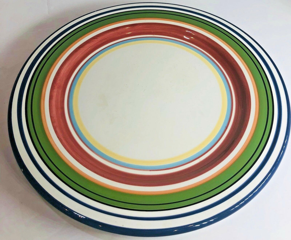 Pottery Barn Dinner Plate ESPADRILLE STRIPE China Large 12 1/2" D