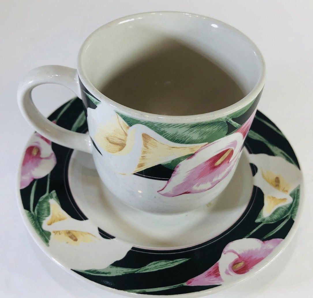 Tienshan Stoneware "CALLA LILIES" Oven to Table Dinnerware Collection # 2232