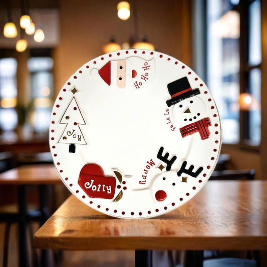 FAO Schwarz 11"D Plate Cookies for Santa Merry Christmas Holiday Dish