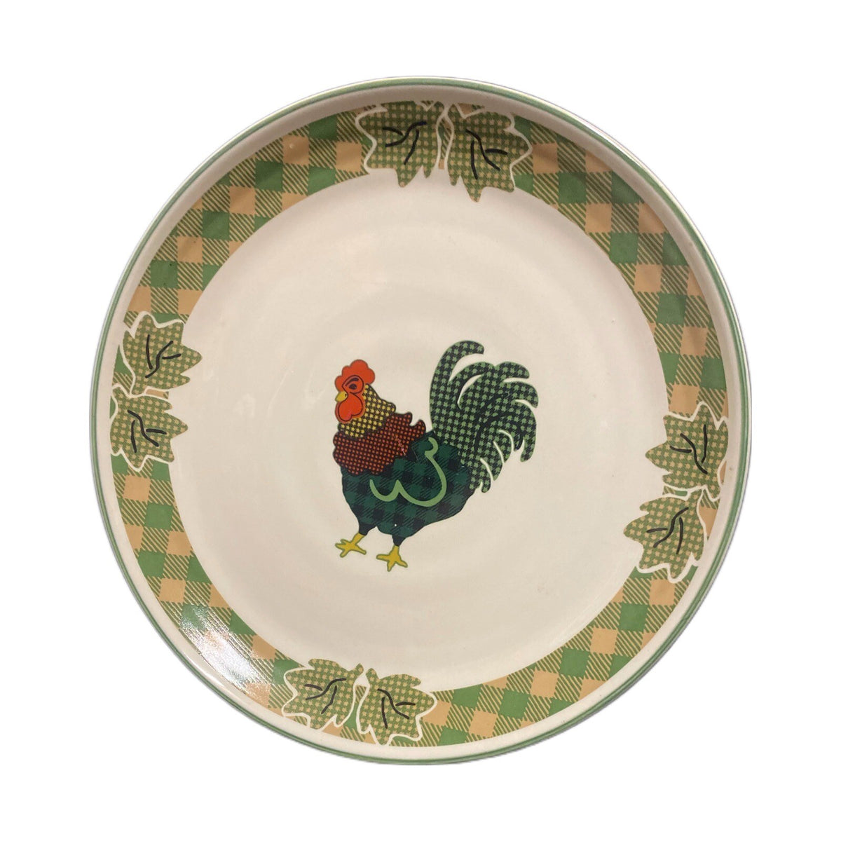 Vintage ROOSTER MORN 3-Dinner Plates JULIE INGLEMAN Int'l China Stoneware 98'