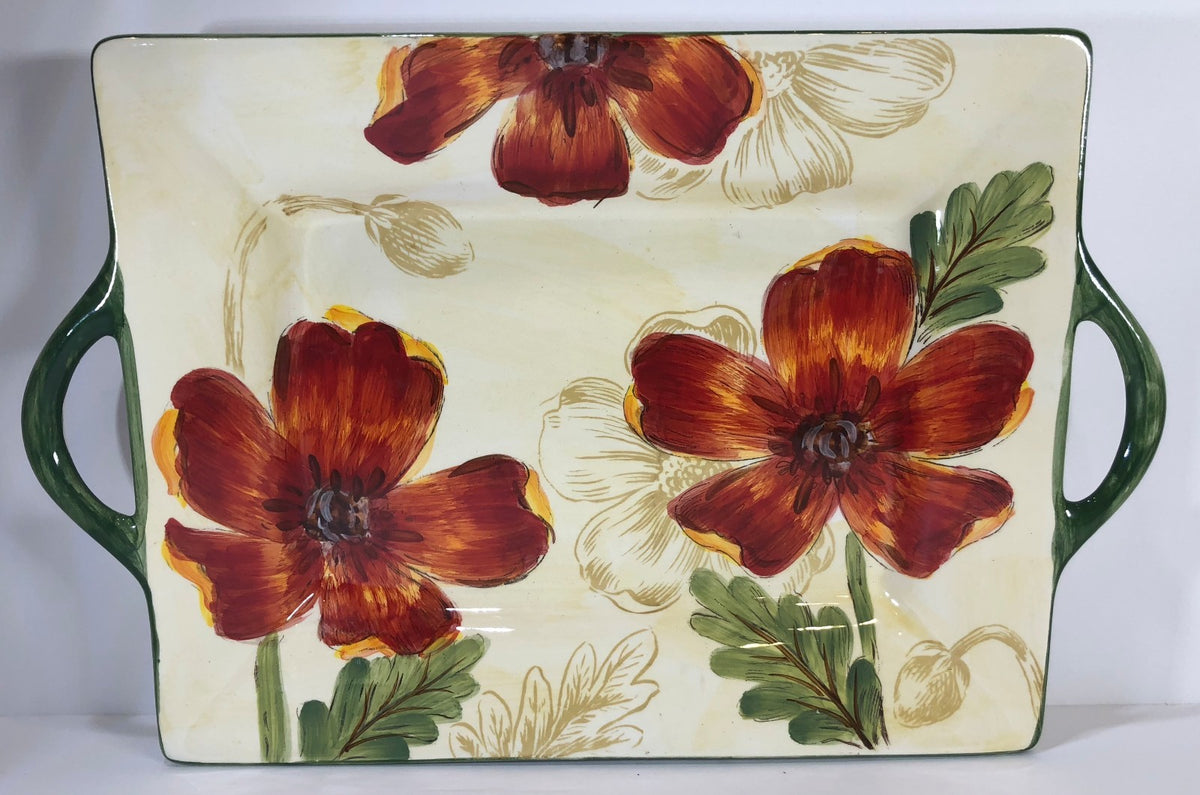 Rare Maxcera "Poppy Garden" Hand-Painted Ceramic Collection