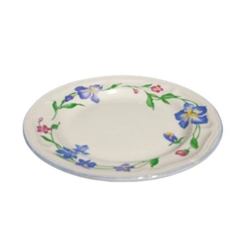 Vintage Gibson WHISPER Salad Plate 7 5/8” D Floral Iris Ceramic Dessert Dish