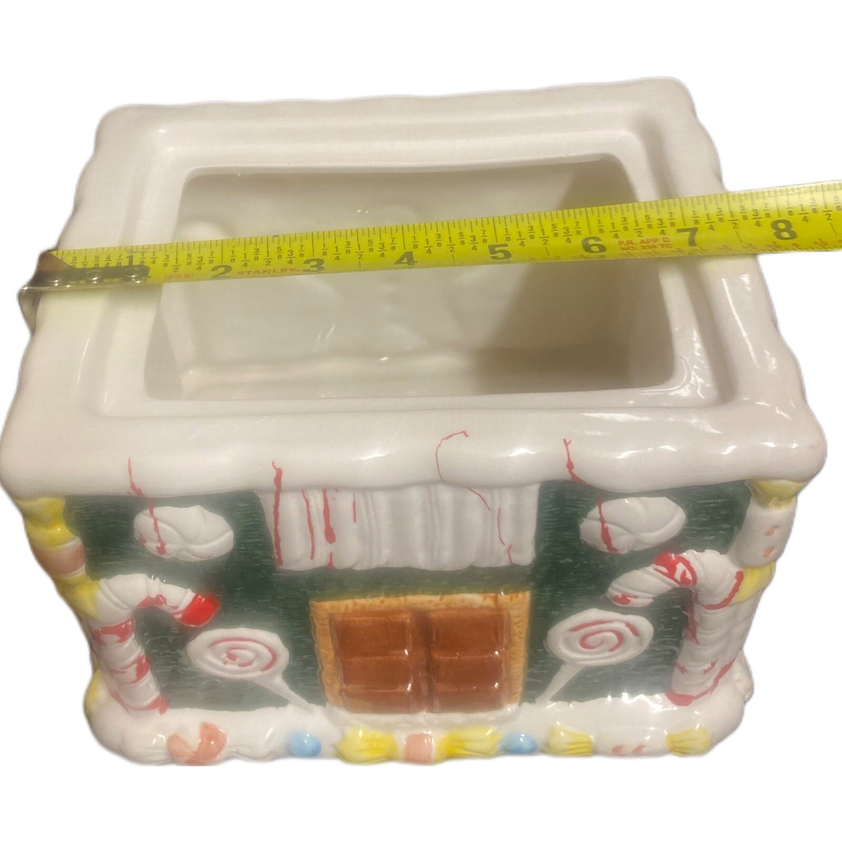 World Bazaar Gingerbread House Cookie Jar Christmas Holiday Decor 9.5” Tall