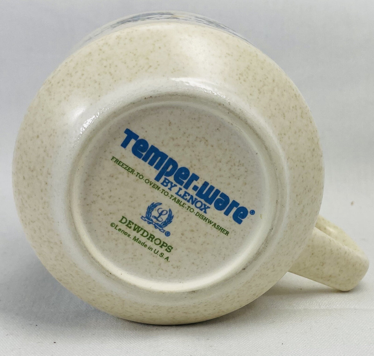 Lenox Temper-ware "DEWDROPS" Coffee Cup Saucer Freezer to Oven To Table 3 1/4"D