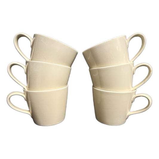 Crate & Barrel Margo et of 6 Mugs Ivory Coffee Tea Cups B. Eigen Design