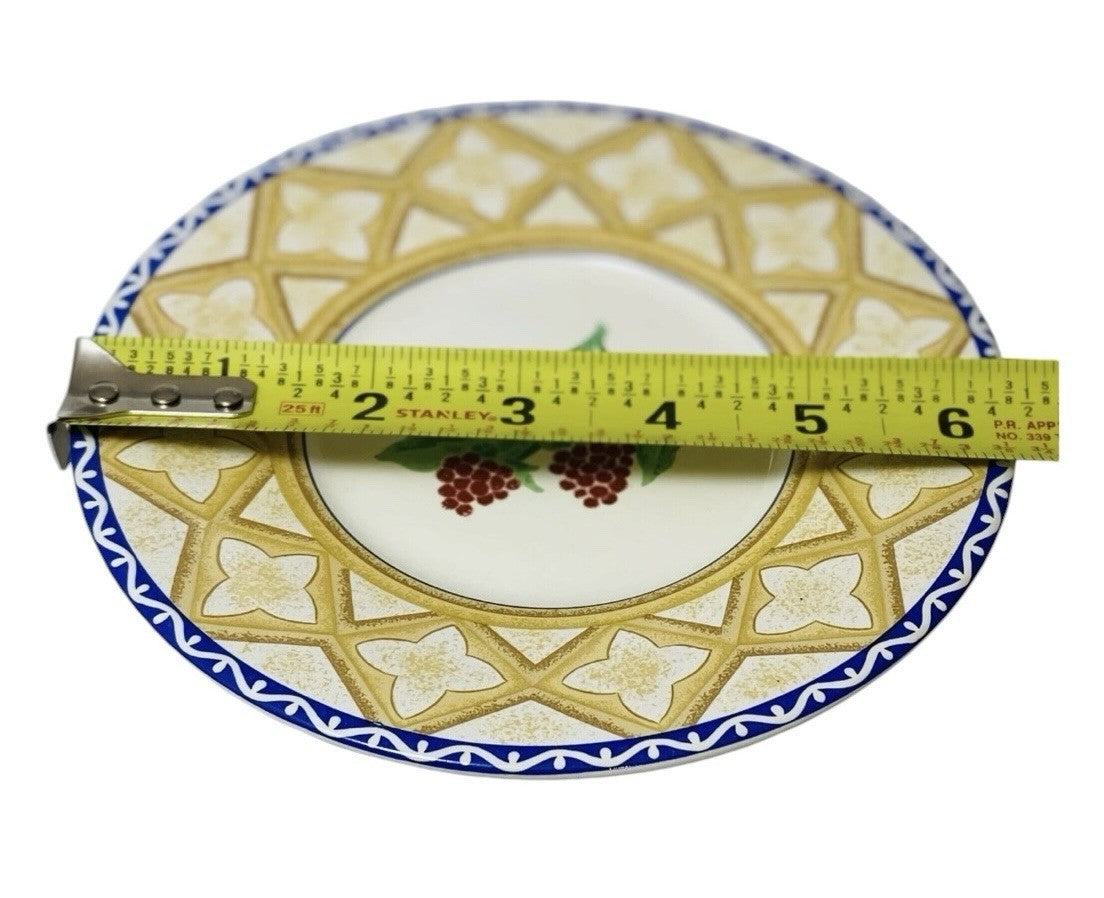 Sango Delight 4869 Set of 5 Cups & 5 Saucers Fruit Pattern Stoneware Vintage