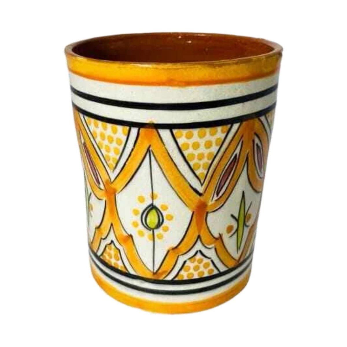 Handmade Moroccan Orange Ceramic Canister Jar 24oz Kechla Fassi Spice Tea Sugar