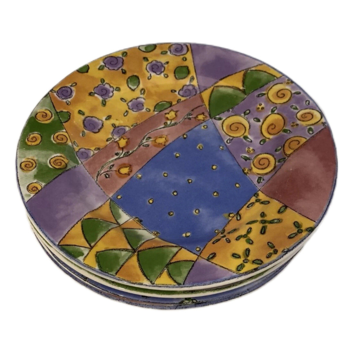 Sango Sweet Shoppe Sue Zipkin Set Of 4 Assorted Designs Salad Dessert Plates 8"D