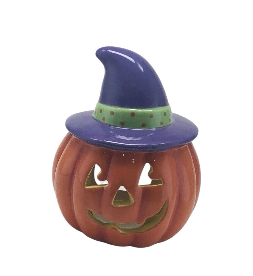 Hallmark Halloween Scented Candle 3D Pumpkin Head with Hat 6.5”H