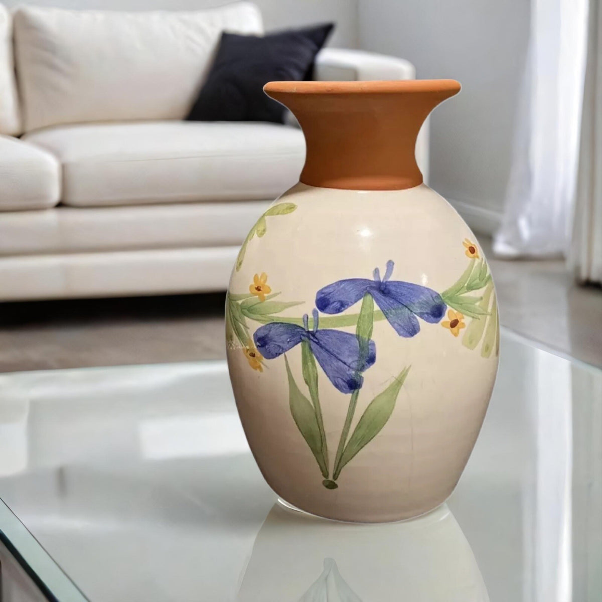 HandPainted Art EMERSON CREEK Floral Pottery Wildflower Tabletop Vase Bedford VA