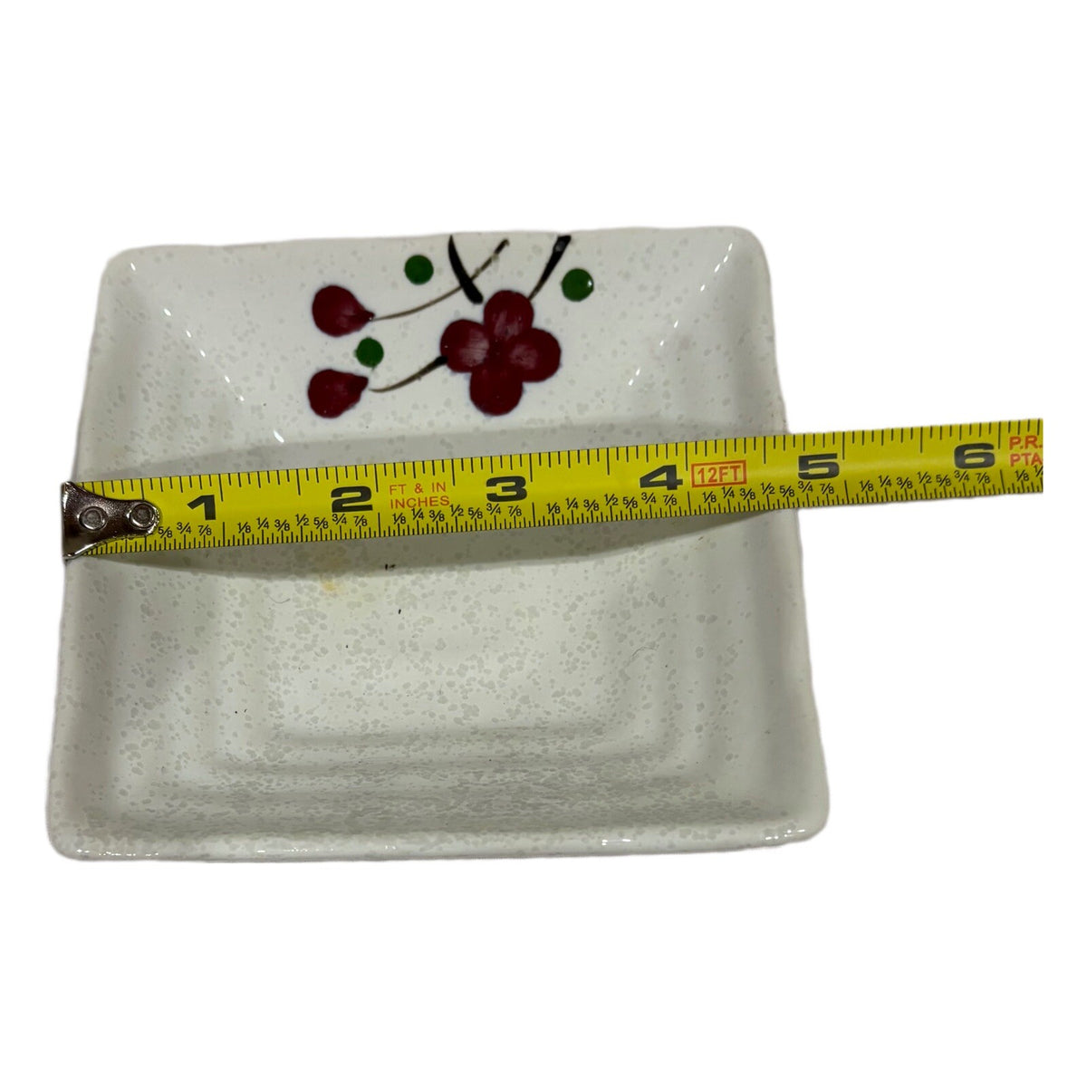 Vintage KoTo 7-Appetizer Red Flower Blossom Ceramic Japanese Condiment Side Dish
