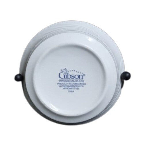 Gibson Designs GOLDEN EMBRACE Bowl Soup Cereal 6 ¼” D Gold Ring Embossed Curves