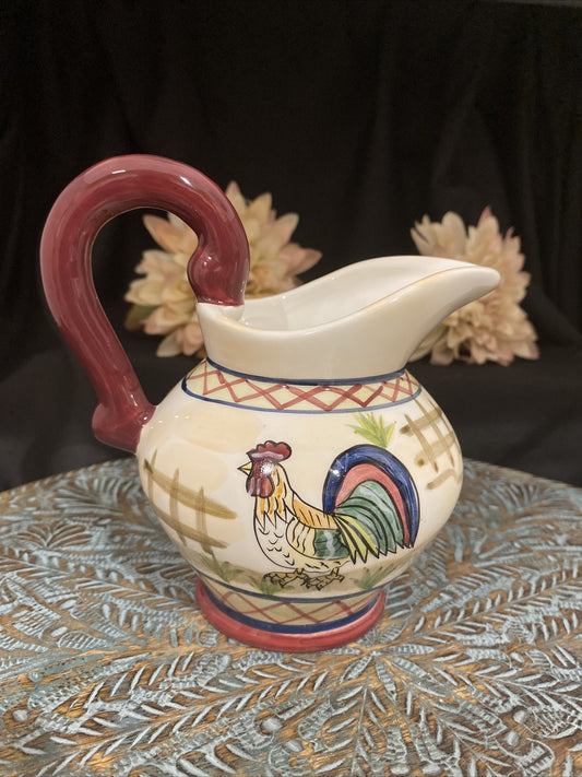 YOUNGS Heartfelt Kitchen Creations 3 PIECE Sugar Bowl with Lid & Creamer Rooster