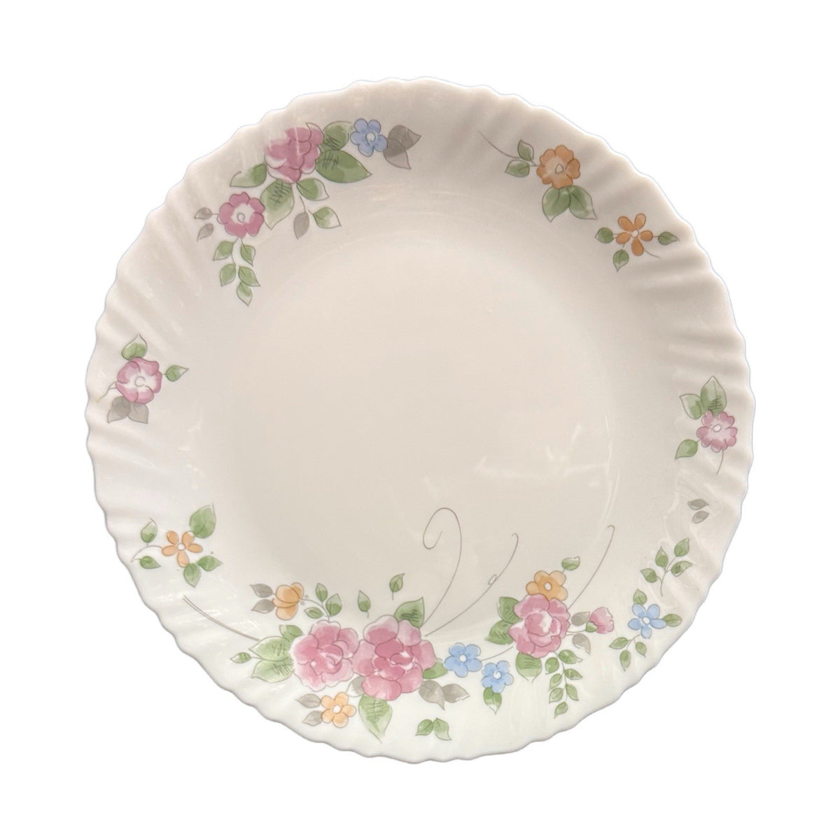 Arcopal France Rosalie 11” Dinner Plates Set of 2 Pink Floral Vintage Opalware