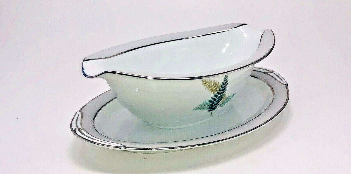 Vintage China Noritake "FERNWOOD" Japan Dinnerware Collection 5444 Platinum Band