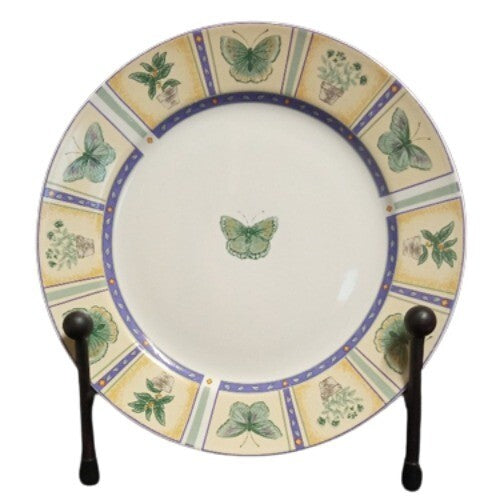 Gibson Designs SPRING MONARK 4-Salad Plates 7 ¾” D Butterfly Plant Dessert Dish