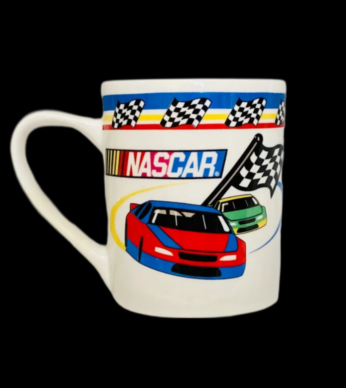 Vintage Gibson NASCAR 2002 Mug Racing Car Flag Ceramics Coffee 11 oz. Tea Cup