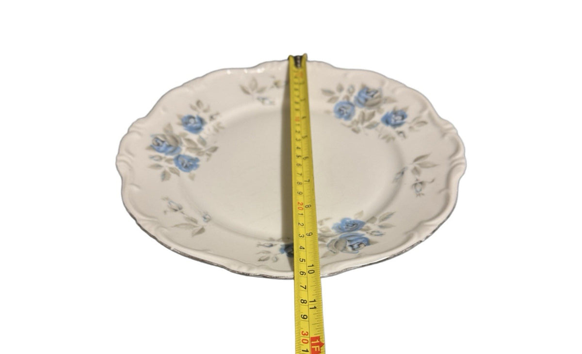 Set of 3 Hertel Jacob Bavaria Germany Louise Dinner Plates Blue Rose 10”D