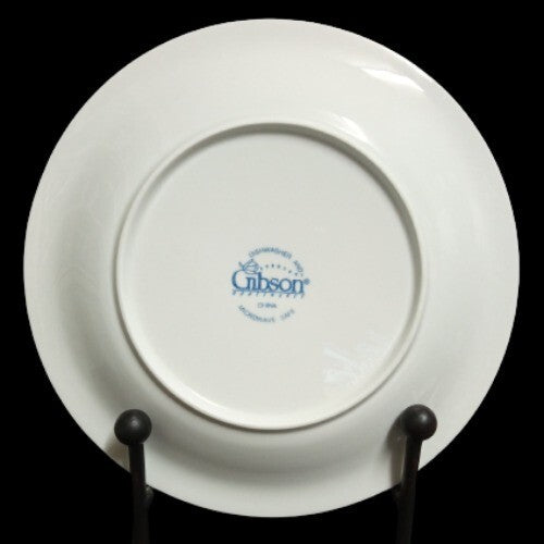 Gibson Designs IMPERIAL BRAID Salad Plate 7 3/4" D White Rope Dots Embossed Plat