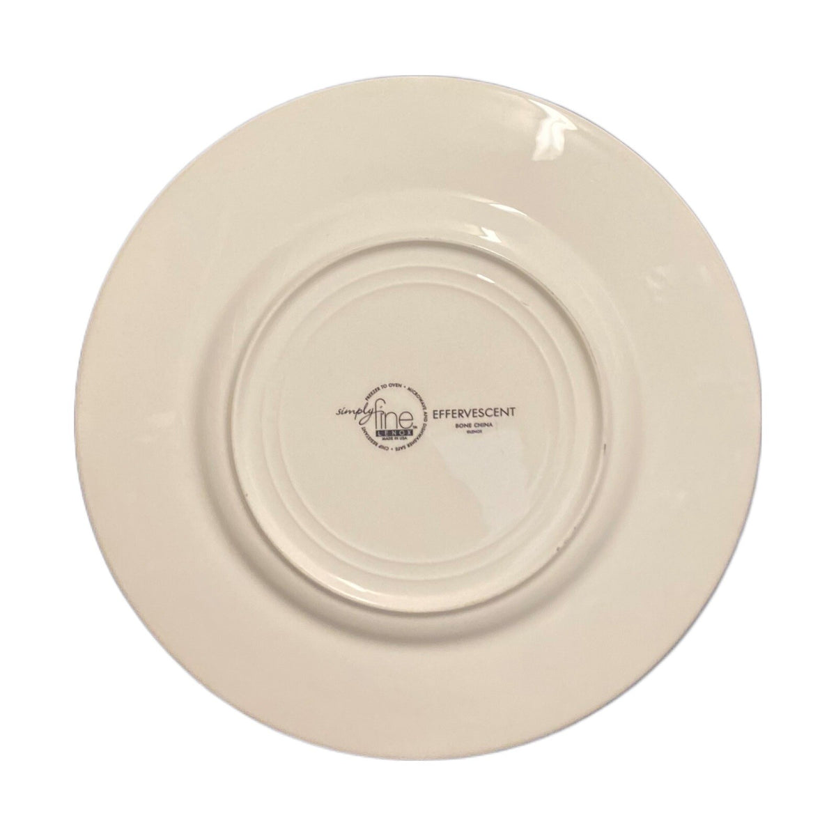 LENOX EFFERVESCENT 2-Salad Plates Simply Fine Bone China White Chip Resistant
