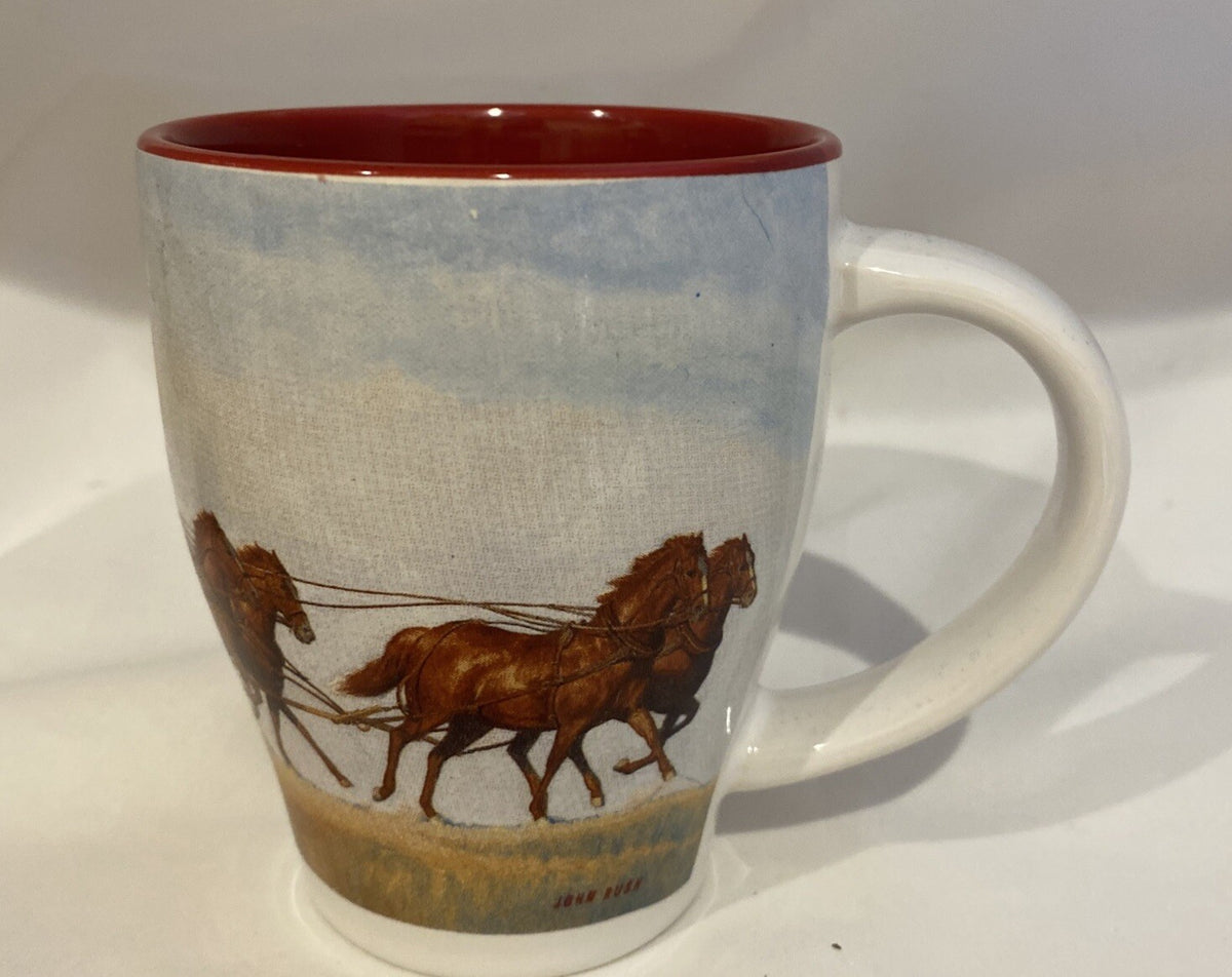 Wells Fargo Bank Stagecoach Coffee Cup John Rush Art 12 oz. Promo Ceramic Mug