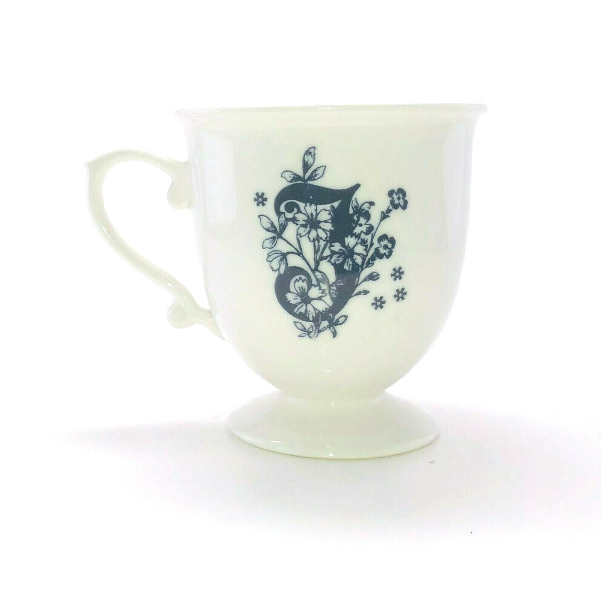 Anthropologie Monogram Pedestal Coffee Mug Personalized Name Cup Initial 