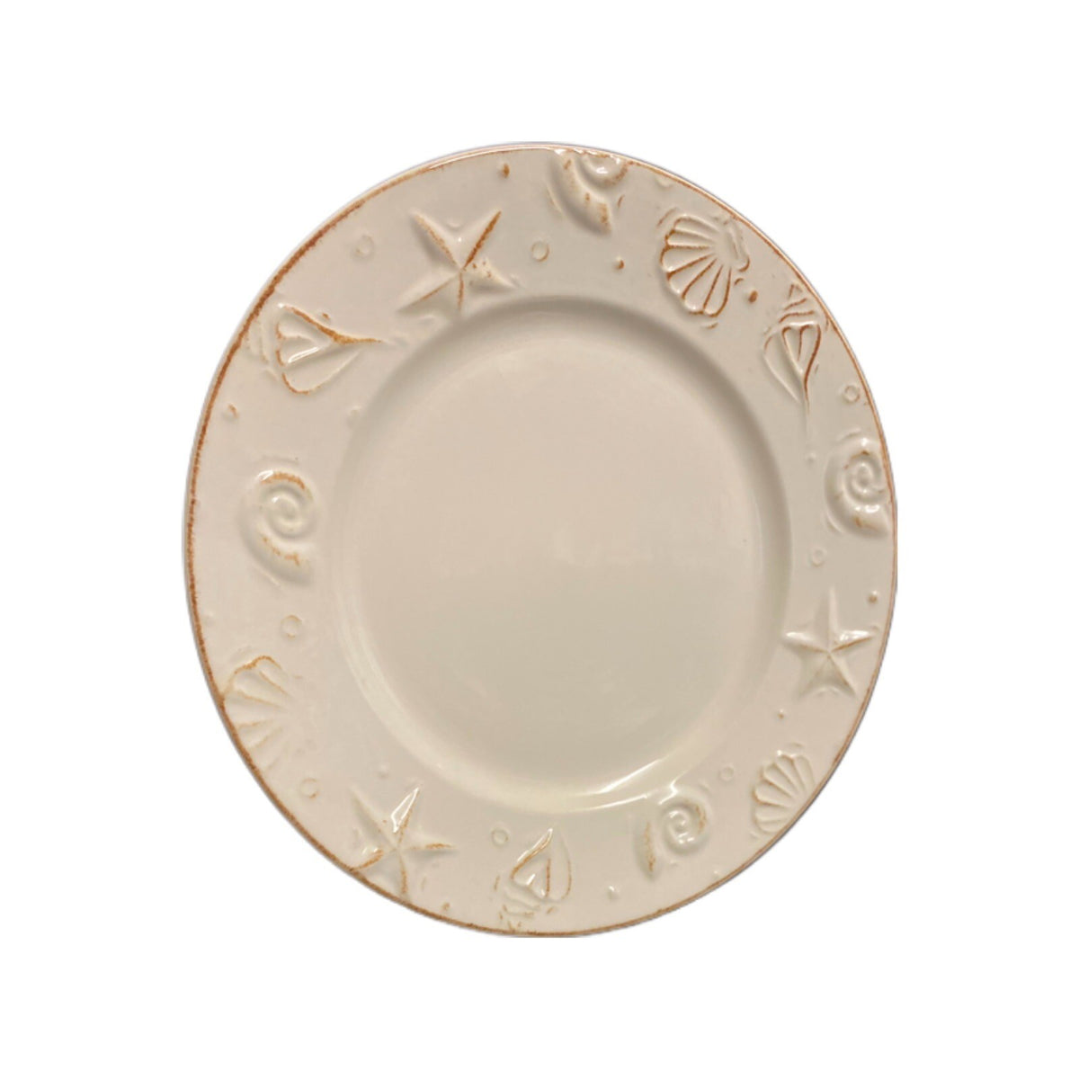 Thomson Pottery HAMPTON 3-Dinner Plates CAPE COD SEASHELL Rustic Nautical