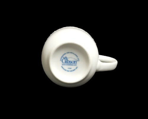Gibson IMPERIAL BRAID Coffee Mug 11 oz Embossed Ceramic White Cup Rope Dots