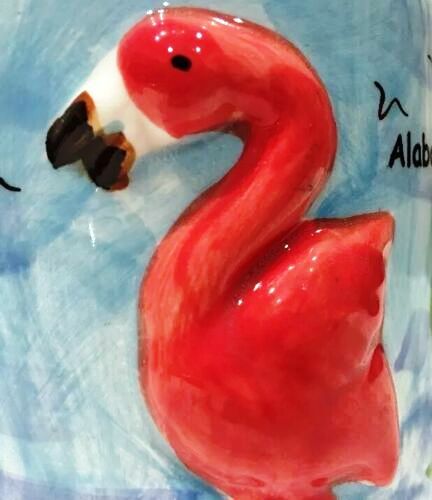 Beachcombers MugFLAMINGO 3D  2004 Alabama Souvenir Ceramic Coffee Tea Cup 14 oz.