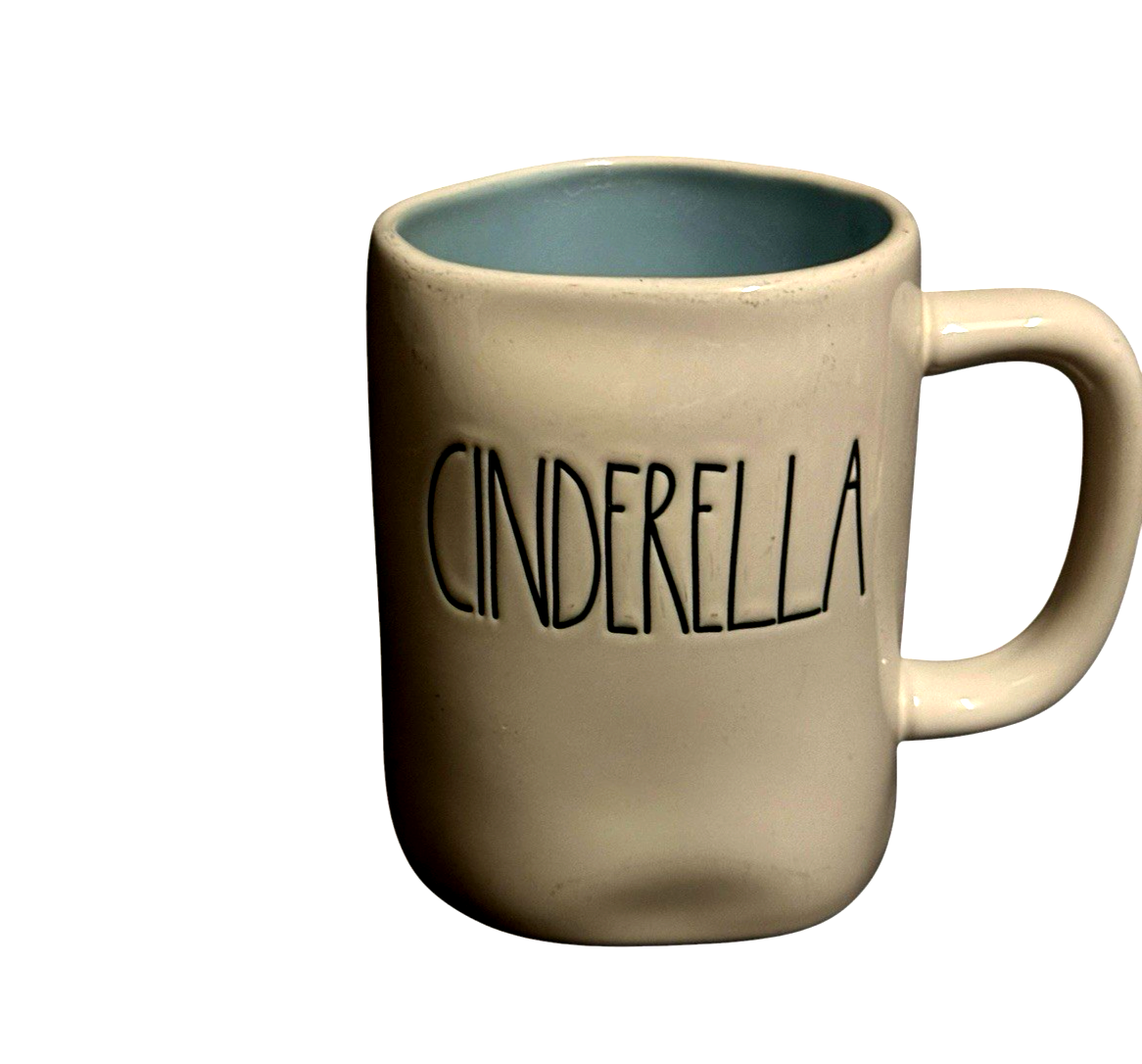 Rae Dunn CINDERELLA Ceramic Coffee Mug Blue Interior Disney Inspired 16 oz