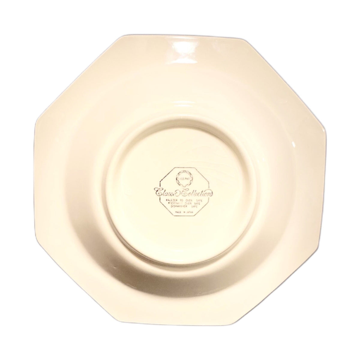 Nikko MAGENTA 3 Soup Bowls 8”D Octagonal White Floral Japan Classic Collection