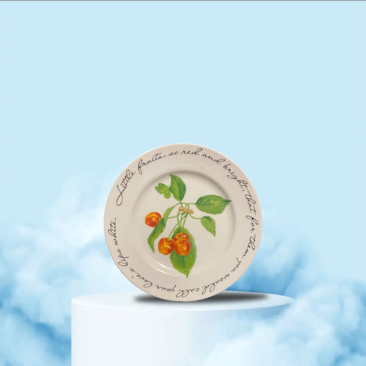 Williams Sonoma 4 Salad Plates ORCHARD SUITE Fruit Dessert Ceramic Japan 7 3/4”D