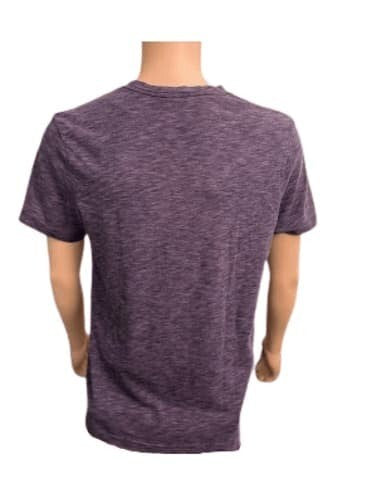 T-Shirt Hawk Purple Black Men Top Purple Black Crew Neck LG. Top