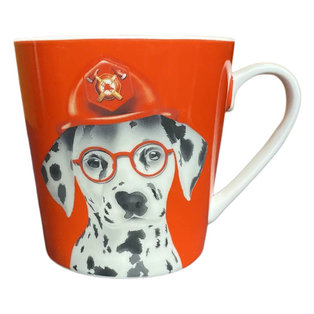CHRISTOPHER VINE Coffee Mug Dalmatian Dog Porcelain Tea cup Australia Fire Man