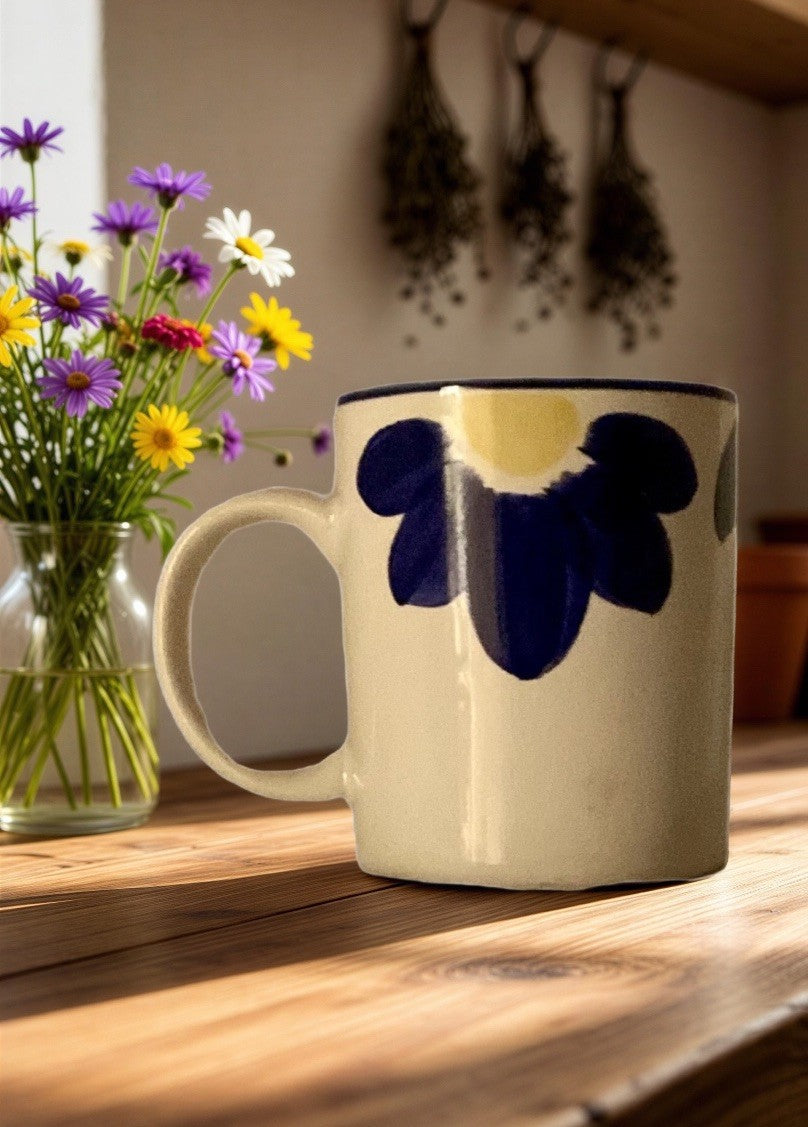 Set of 3 International Tableworks Blue Napoli Mug Stoneware Coffee Cups 153