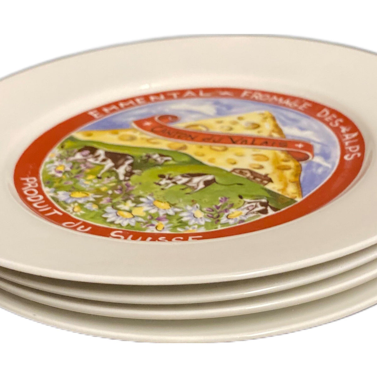 Restoration Hardware 4-Cheese Plates Fromage Salad Dessert Dish