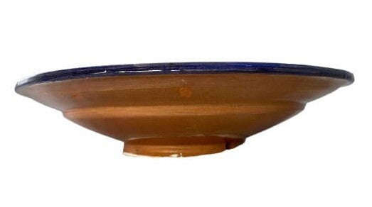 Moroccan Pottery Plate Bowl Terracotta Geometric ART 10 3/8"D GGE SOUK-SAFI BLUE
