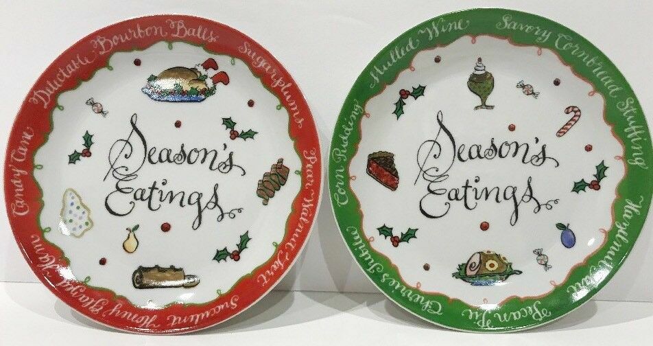 JILL SEALE 4 Dessert Plates Season's Eatings Collection Boston Warehouse 2004