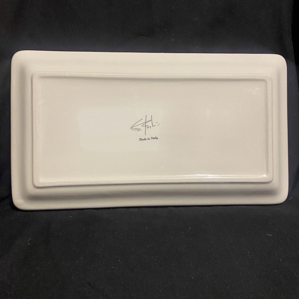 Vintage CRISTINA FORTINI Hand Painted Serving Platter Italy 14" L Rectangular