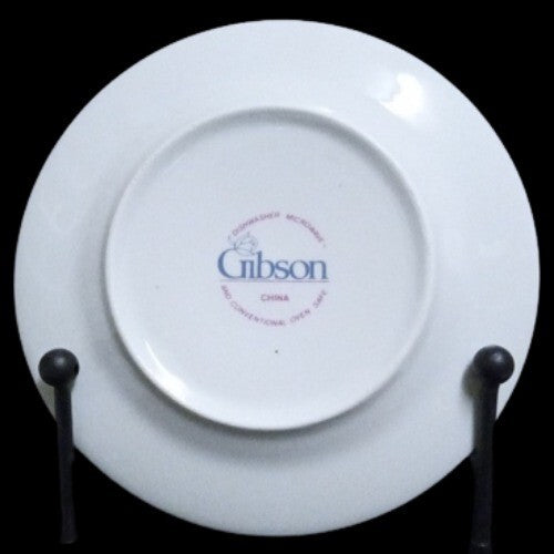 Gibson Designs ROMANCE 4-Salad Plates 7 ½”D Ceramic Floral Dessert Dinnerware