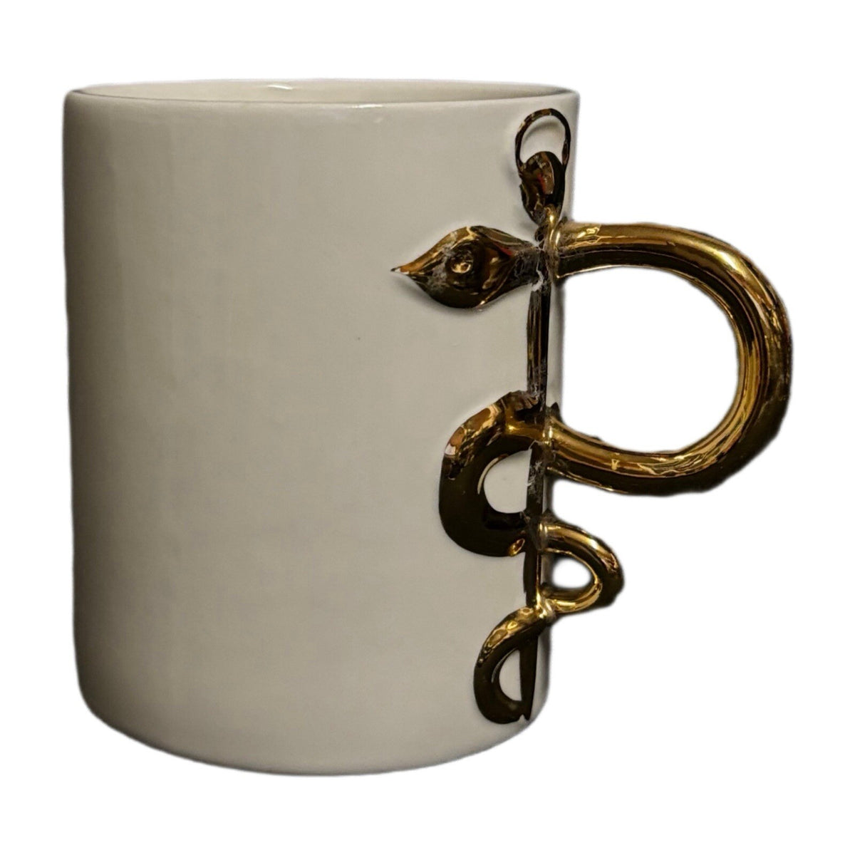 The Medicine Mug White Ceramic Coffee Tea Gold Handle Design Nurse Cup