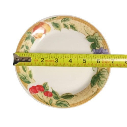 Gibson Designs FRUIT GROVE 4-Bread & Butter Plates 6 7/8”D White & Fruits