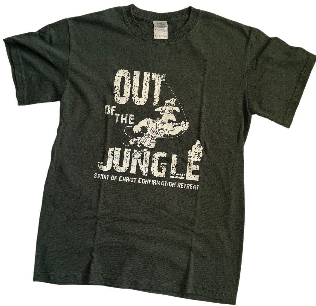 Out of the Jungle T-Shirt Spirit of Christ Confirmation Retreat Gildan S
