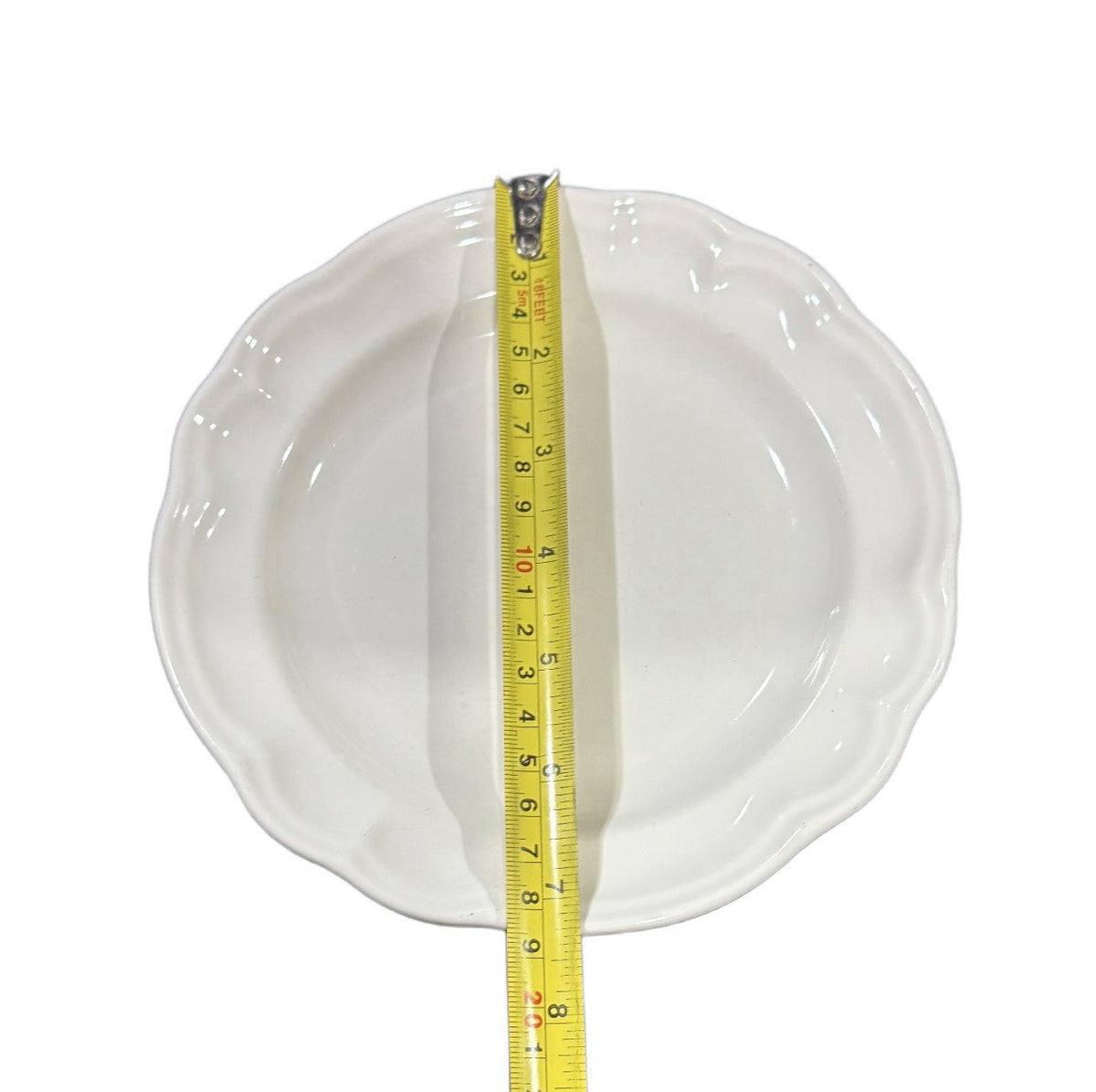 Pfaltzgraff Heirloom White 7.5” Salad Plate Scalloped Vintage Stoneware Dessert