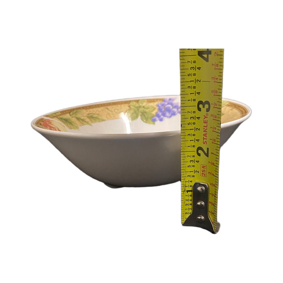 Gibson Designs FRUIT GROVE Coupe Soup Cereal Bowl Cherries Grapes 7 1/8” D White