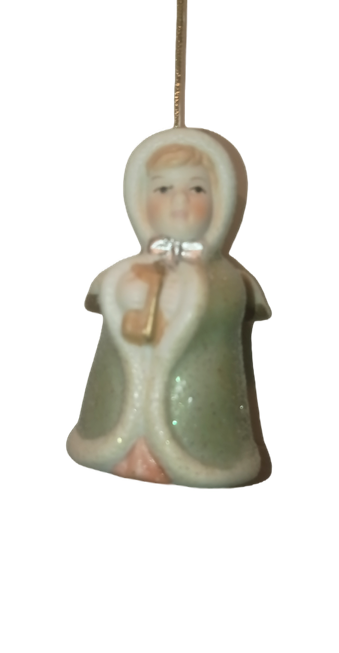 3-Angels Hanging Christmas Tree Ceramic Ornament Xmas Wings Home Decor 3.5"