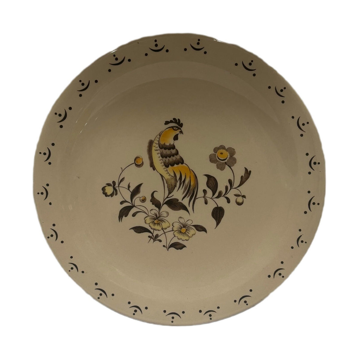 Staffordshire SUN UP ROUND Platter Rooster Johnson Bros Old Granite England