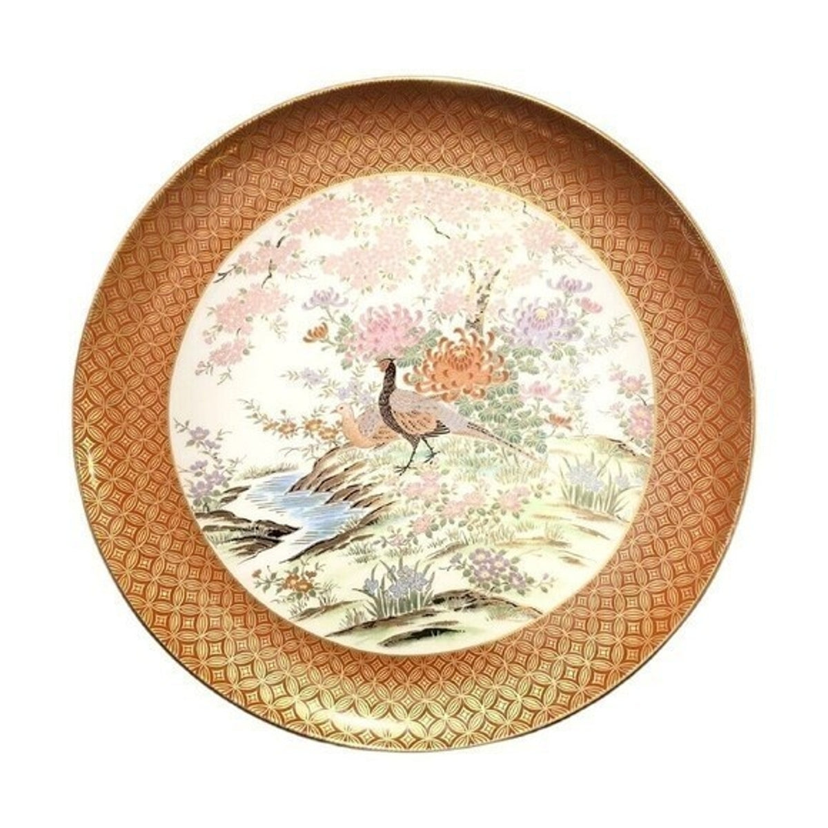 Vintage SHIBATA TOYO Hand-Painted Japanese Porcelain Plate Pheasant Gold Trim