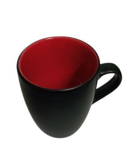 Gibson SOHO LOUNGE ROUND BURGUNDY 4-Mugs 12 oz Burgundy Inside Black Outside